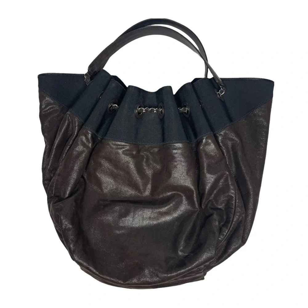 Stretch Spirit Large Cabas Hobo Bag brown lambskin leather